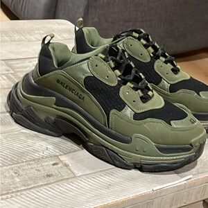 Balenciaga Green and Black Chunky Sneakers